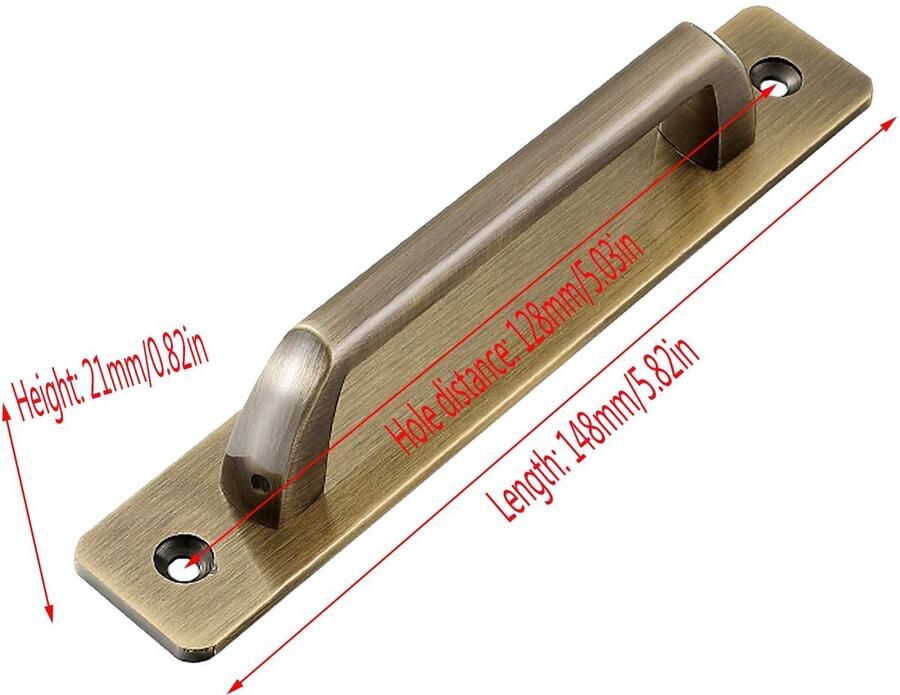Senza Marchio 2pcs Barn Door Handles Kitchen Handles Sliding Door Handles Space Aluminum Garden Gate Handle Wardrobe Handles Kitchen Door Handles for Gates Gardens Garages Green Bronze(Hole Distance: 128mm)