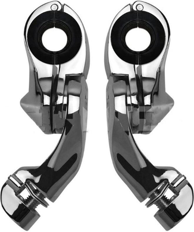 Senza Marchio 32MM Chrome Highway Engine Guard Voetsteunen Pedaal Voetsteun Mount Voor Harley Touring Dyna Sportster Softail Voetsteunen (Color : Black pegs set)