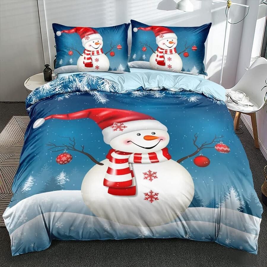 Senza Marchio 3d Duvet Cover Sets Bedding Sets Bed Quilt Covers Pillowslips Custom Happy Snowman Bedclothes 200×200CM