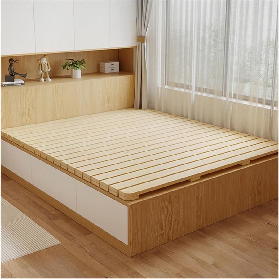 Senza Marchio 4 FT Houten Bunkie Board voor Eenpersoons Klein Tweepersoonsbed Onder Matras Ondersteuning met 120cm X 200cm Bed Lamellen Stevig Roll Lat Ontwerp voor Extra Comfort en Duurzaamheid