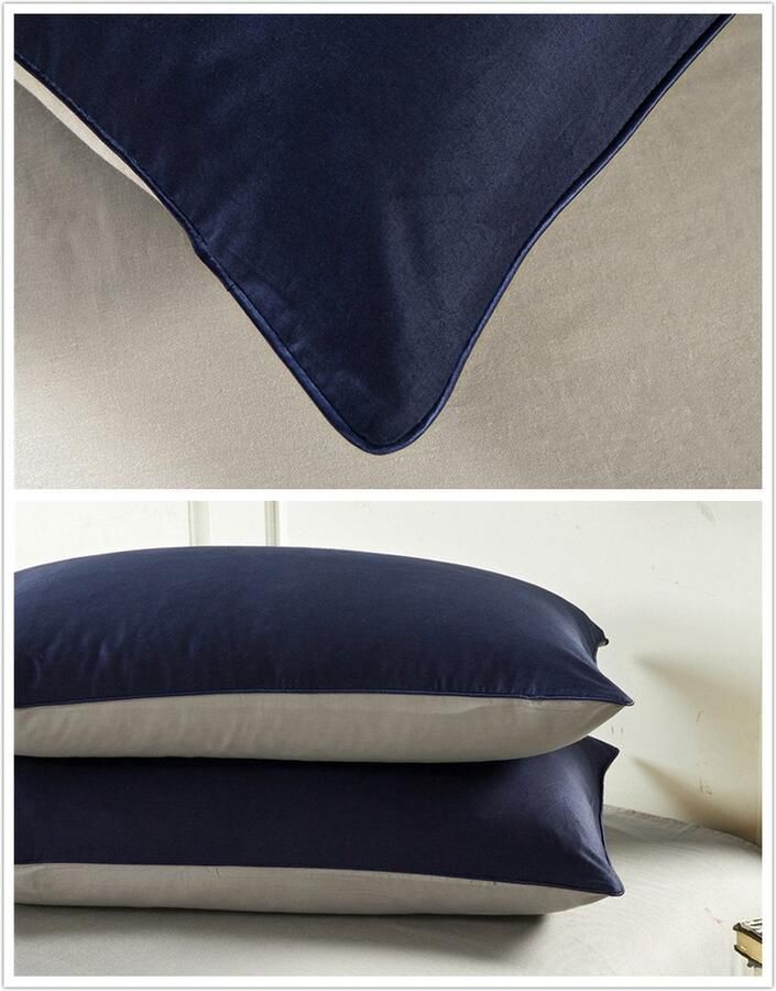 Senza Marchio 4 Stuks 100% Katoen Dekbedovertrek Set Tweekleurige stiksels mode dynamische Bedding Set Bed Cover Set Dubbel 1 Dekbedovertrek 1 Vlakke Sheet 2 Kussenslopen