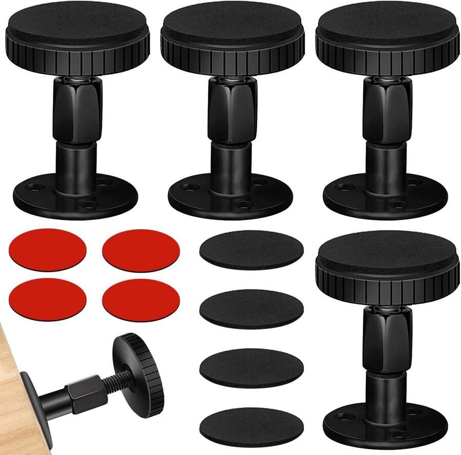 Senza Marchio 4 stuks anti-shake bedframe 46 64 mm verstelbaar anti-shake-bedstabilisator hoofdbord stopper-ondersteuning telescopische ondersteuning bedframe met meubelkussens voor bedden banken tafels