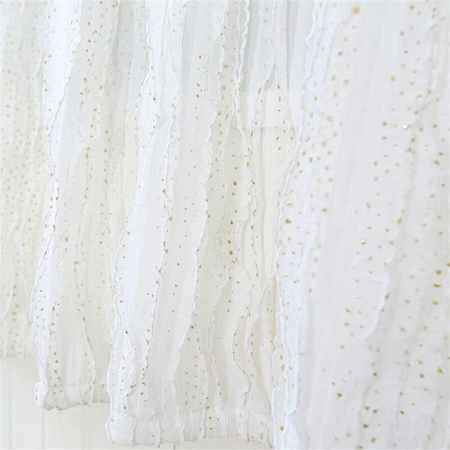 Senza Marchio ACMHNC Keuken Kort Gordijn Semi-pure Venster Valance Gordijn Katoen Polyester Blend Landelijke Stijl Bistro Gordijn Half Gordijn voor Handwastafel Kast Boekenplank Wit B x H 130x80cm