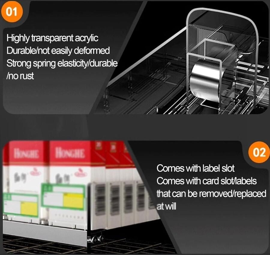 Senza Marchio Acryl rechthoekige sigarettenkoker houder winkel display planken auto sigaret pusher displayhouder supermarkt wandgemonteerde retail vitrines voor snoep snack organizer rek (32 x 10 x 71 cm)