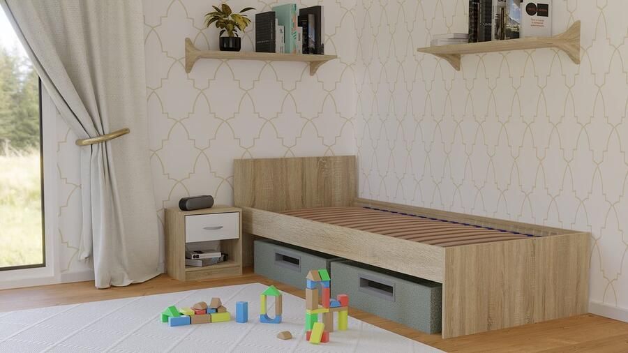 Senza Marchio ADGO Lattenbodem bedinzetstuk flexibel frame van berkenstrepen zelfmontage geschikt voor alle matrassen met latten houten latten flexibel gebogen voor het bed (90 x 200)