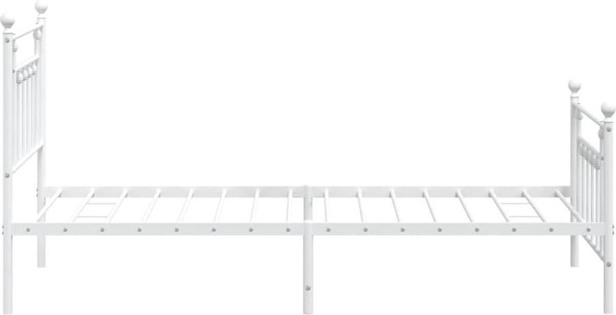 Senza Marchio AJJHUUKI Bedden & accessoires-bedden en bedframes-metalen bedframe met hoofdeinde en voetenplank wit 100x190 cm - Foto 2