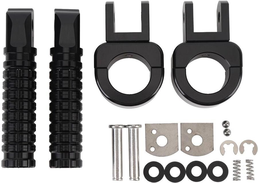 Senza Marchio Aluminium Motorfiets Voetsteunpedaal Verstelbare Hoek Voetsteun voor Motor met 1in 1.06in 1.25in Bumper