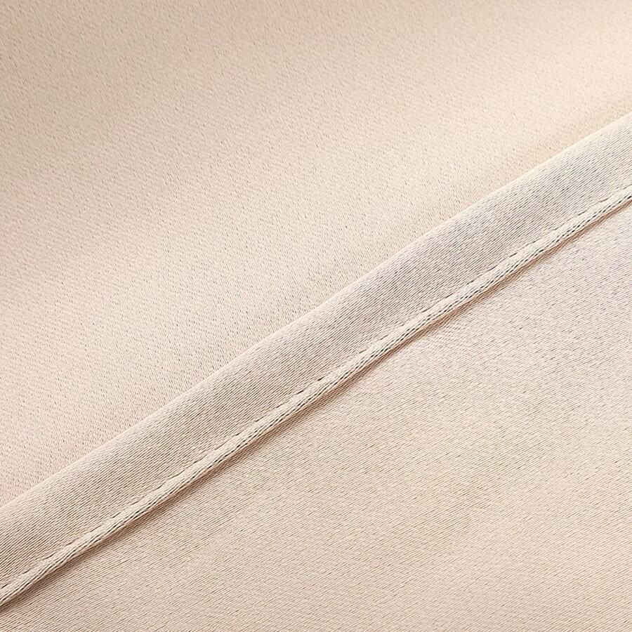 Senza Marchio A.Monamour Kort gordijn voor klein raam effen beige verduisterende kamer verduisterende gordijnroede zakraam Valance raampaneel gordijnen half gordijn voor keuken café slaapkamer kast gordijn deur gordijn