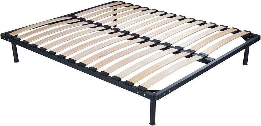 Senza Marchio Apple lattenbodem voor Frans bed 120 x 190 cm volledig demonteerbaar orthopedische lattenbodem van hout versterkte ijzeren poten onderstel voor alle bedden en matrassen