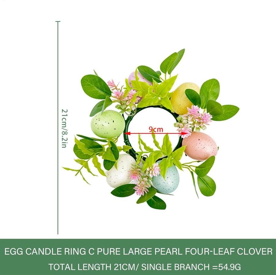 Senza Marchio Artificial Candle Rings Artificial Easter Candle Wreath Holiday Candles Ring Ornament Seasonal Centerpiece Garland for Dining Table Home Decorations