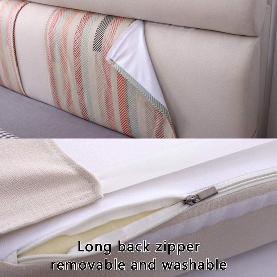 Senza Marchio ATRNA Hoofdborden Cover Slipcover Rugleuning Cover Nordic Stijl All-inclusive Headboards voor Bedden Cover Beschermende Hout Lederen Bed Stofhoes Gebogen