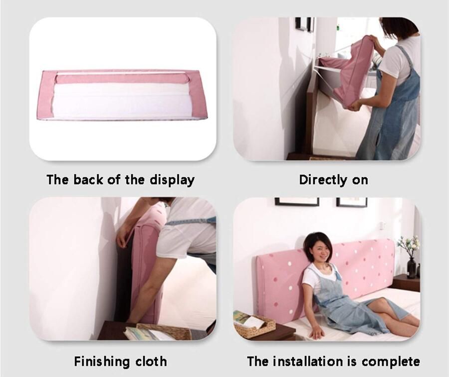 Senza Marchio ATRNA Hoofdborden Cover Slipcover Rugleuning Cover Nordic Stijl All-inclusive Headboards voor Bedden Cover Beschermende Hout Lederen Bed Stofhoes Gebogen - Foto 2