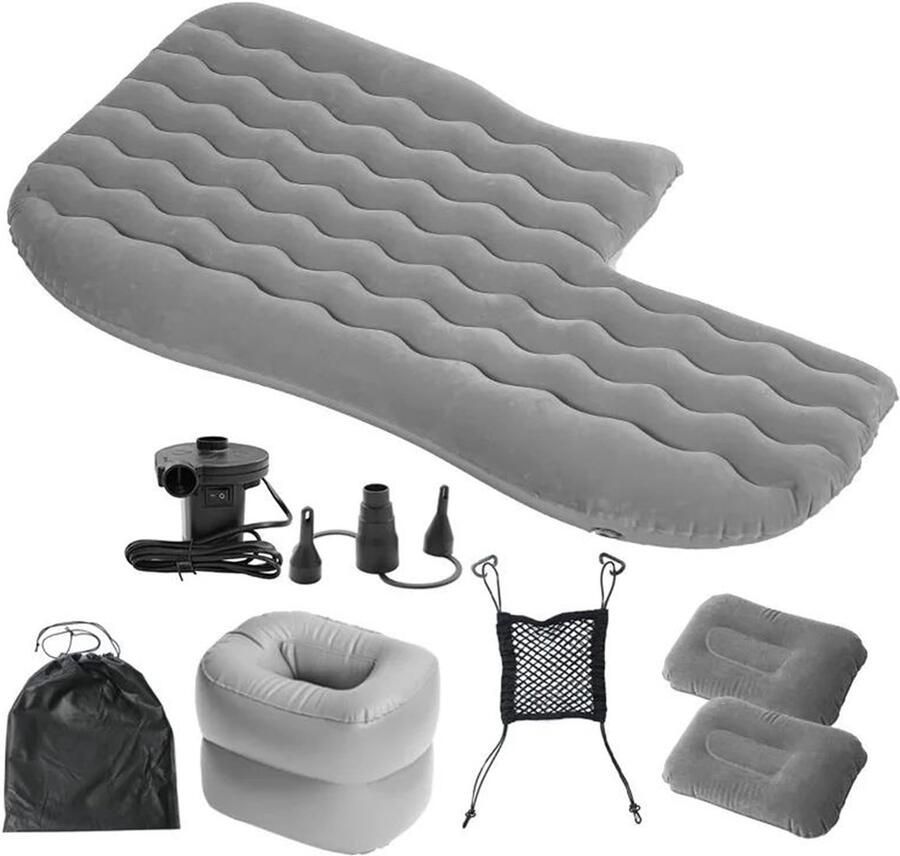 Senza Marchio Auto Luchtbedden Opblaasbaar Autobed Auto Luchtmatras Automatisch Luchtbed RV Beatras Automatisch Luchtbed RV Bed Pads Reisluchtbed Slaapmat Luchtmatras Draagbare Outdoor Camping Mat (Grijs)