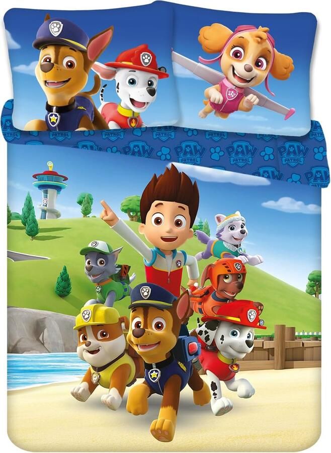Senza Marchio Aymax Beddengoed voor tweepersoonsbed Paw Patrol dekbedovertrek 200 x 200 cm + 2 kussenslopen 65 x 65 cm microvezel