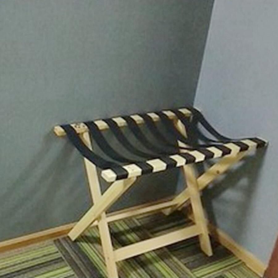 Senza Marchio Bagagerek gastenkamerbagagerek opvouwbaar bagagerek massief houten draagbare plank voor kleding voor slaapkamerhotel wit