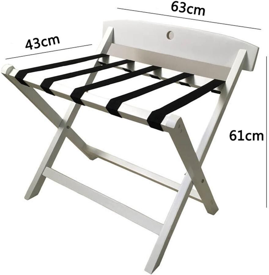 Senza Marchio Bagagerek Opvouwbare bagagerek met hoge rugleuning houtkleurige nylon houten bagagerek met plank Opvouwbare bagagerek voor logeerkamer slaapkamer hotel houtkleur