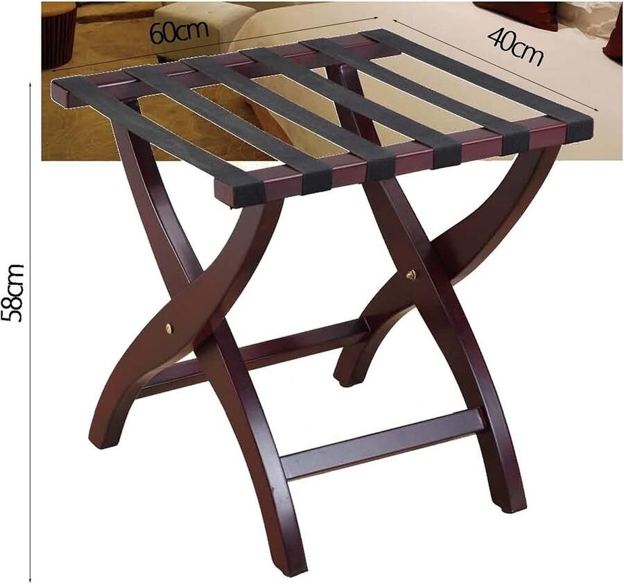 Senza Marchio Bagagerek voor gastenkamer opvouwbare kofferstandaard Bagagerek Hotelbagagerek opvouwbare plank Bagagerek Dinerbordrek Massief houten landingsplank voor kleding voor