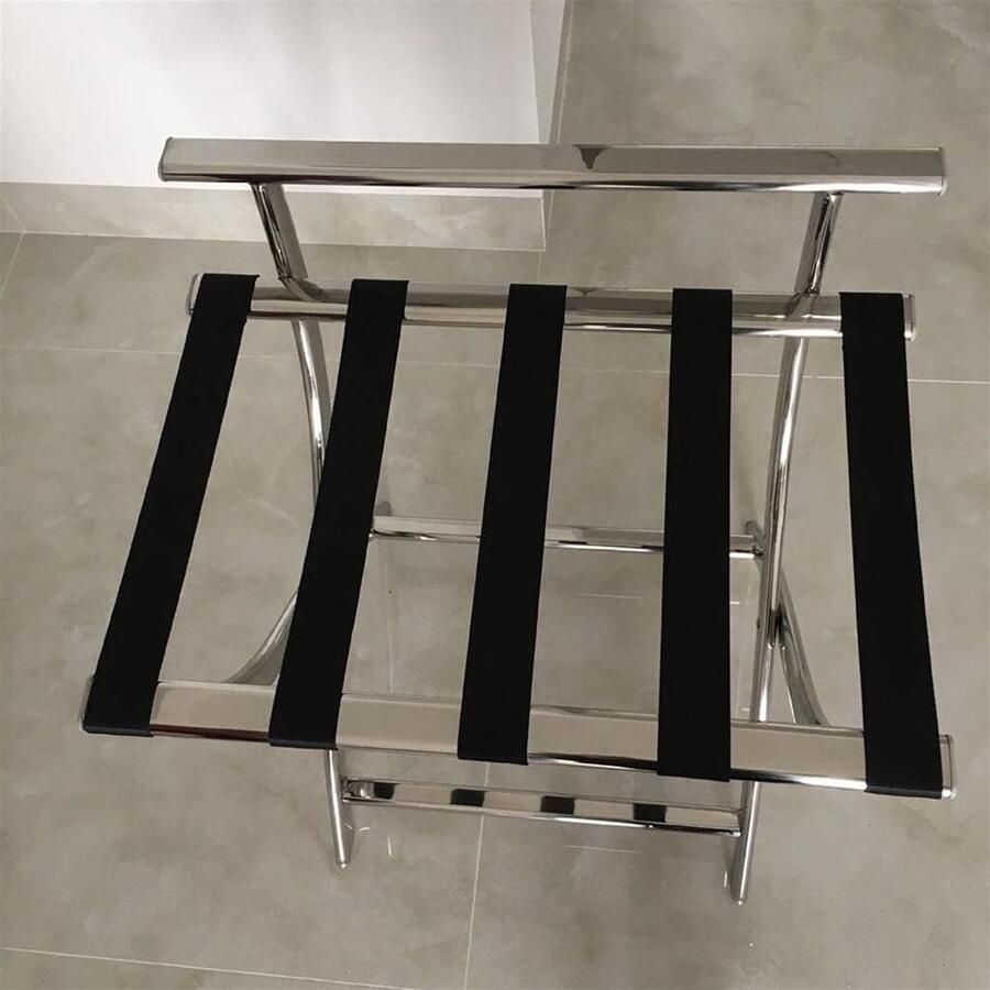 Senza Marchio Bagagerek voor op reis Opbergplank Duurzaam Metalen Bagagerek Opvouwbare Roestvrijstalen Kofferopslagstandaard Reistas kofferstandaard