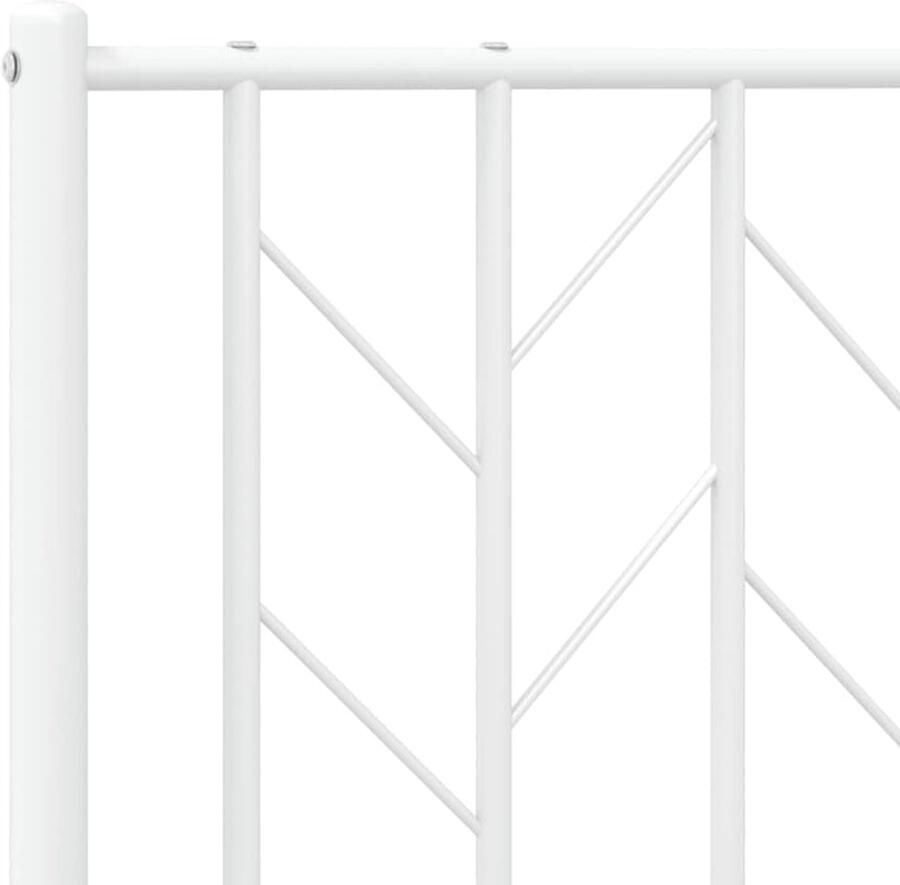 Senza Marchio BaraSh Metalen bedframe met hoofdeinde en voetenplank wit 183 x 213 cm metalen tweepersoonsbedframe met hoofdeinde opbergruimte onder bed voor volwassenen tieners eenvoudige montage