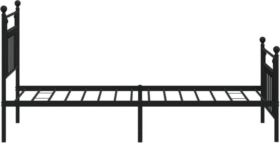 Senza Marchio BaraSh Metalen bedframe met hoofdeinde en voetenplank zwart 90 x 200 cm metalen tweepersoonsbedframe met hoofdeinde opbergruimte voor onderbed voor volwassenen tieners eenvoudige montage