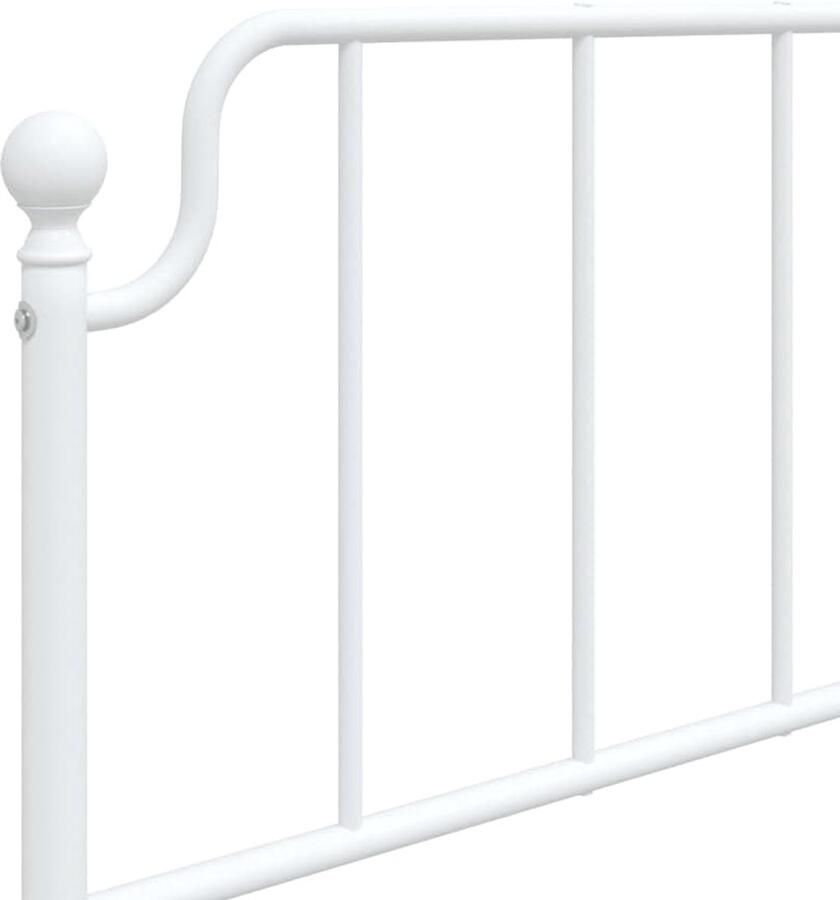 Senza Marchio BaraSh Metalen tweepersoonsbedframe met hoofdeinde opbergruimte onder bed voor volwassenen tieners eenvoudige montage metalen bedframe met hoofdeinde wit 100 x 200 cm