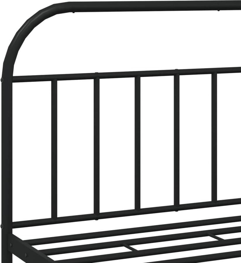 Senza Marchio BaraSh Metalen tweepersoonsbedframe met hoofdeinde opbergruimte onder bed voor volwassenen tieners eenvoudige montage metalen bedframe met hoofdeinde zwart 183 x 213 cm