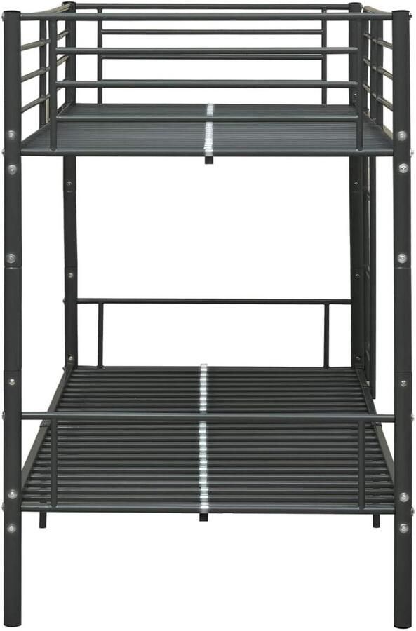 Senza Marchio BaraSh Stapelbed zwart metaal 90 x 200 cm bedden en bedframe voor volwassenen bed voor volwassenen bedframe