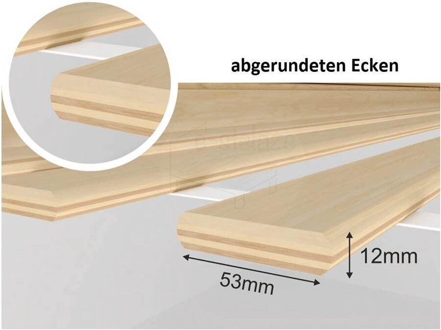 Senza Marchio BDW Holztech Lattenbodem 250 kg hoogwaardige extra sterke lattenbodem van lokale bossen 80 x 200 cm onbehandeld voor een gezonde slaap