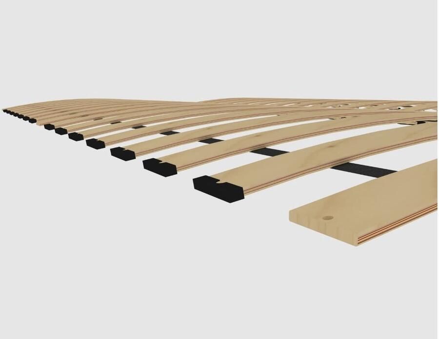 Senza Marchio BDW Holztech oprolbare lattenbodem Flex 32 latten 140x200 160x200 hoogwaardige extra sterke lattenbodem van lokale bossen oprolbare lattenbodem (140x200)