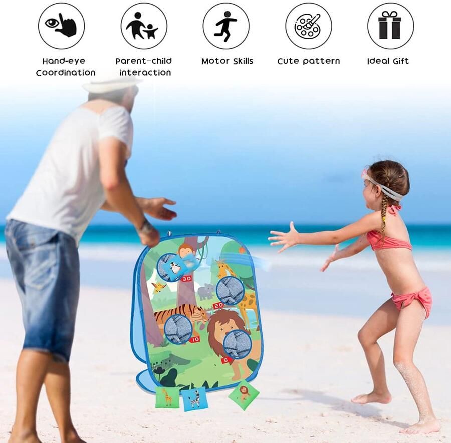 Senza Marchio Bean Bag Toss Games voor kinderen 3-in-1 opvouwbare zitzak werpspel met 8 bonenzakken zitzak werpspel zitzak werpspel voor kinderen dubbele zijden cornhole boards Throwing partybenodigdheden games type C