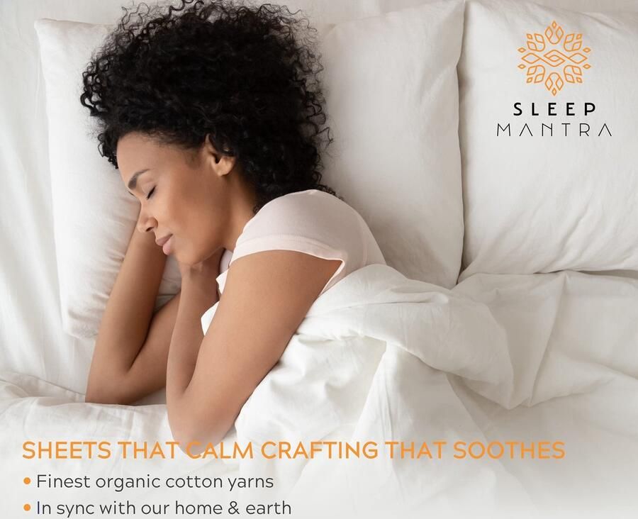 Senza Marchio Bed-Lakenset Organisch Katoen King-Size Wit Crisp Percal Weave 4-delige gewassen lakensets Hypoallergeen GOTS-gecertificeerd milieuvriendelijk diepe zakbeddengoed voor 14 inch matras