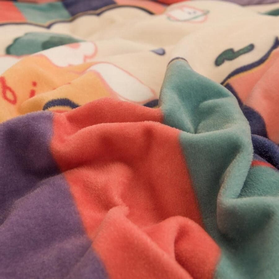 Senza Marchio Bed Sheet Keep Warmfleece Bedding Sheet Quilt Cover Verdikte Dubbelzijdig Melk Fluwelen 4-Delige Winter Cartoon Plus Dekbedovertrek Baby Fluwelen Beddengoed-Schattige Hond_1.8M Laken Stijl [Dekbedover