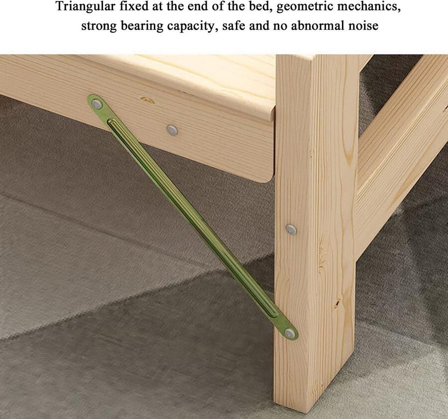 Senza Marchio Bedlatten massief houten vouwbed met hoofdeinde bedbodem onderbed opbergruimte houten latten ondersteuning voor reserve slaapkamer en kantoor (maat: 35 x 77 inch)