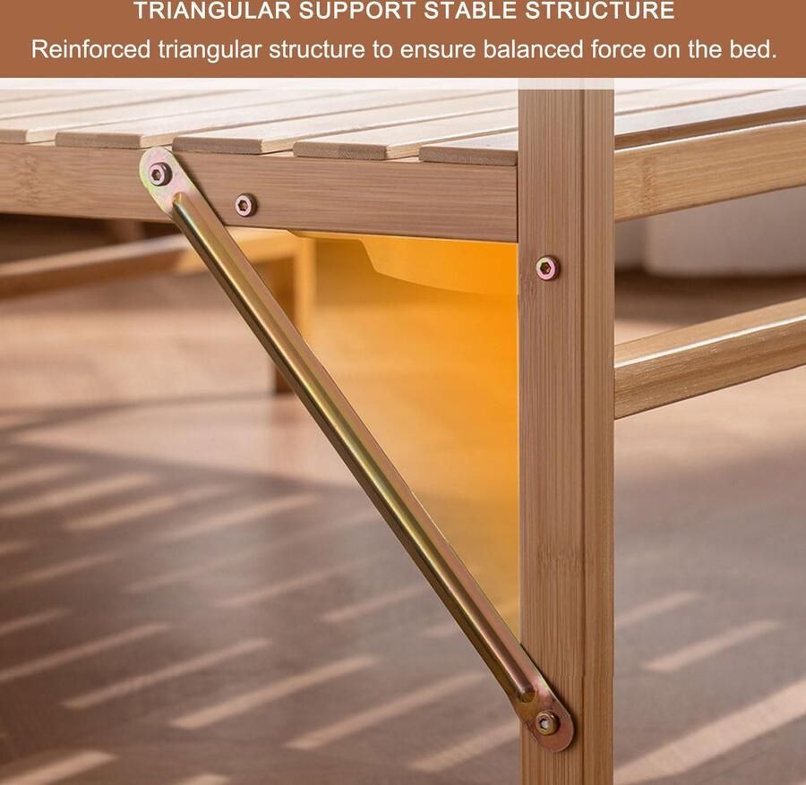 Senza Marchio Bedlatten opvouwbaar platformbed full size bedframe volledig platformbedframe geen montage vereist geen boxspring nodig massief bamboe volledig opvouwbaar bed volledig bedframe full size