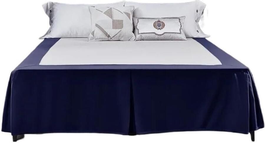Senza Marchio Bedrok effen kleur open hoek bedrok geborsteld bed cover laken thuis hotel bed rok sprei bed base cover (CQ005-32 153x203x38cm)
