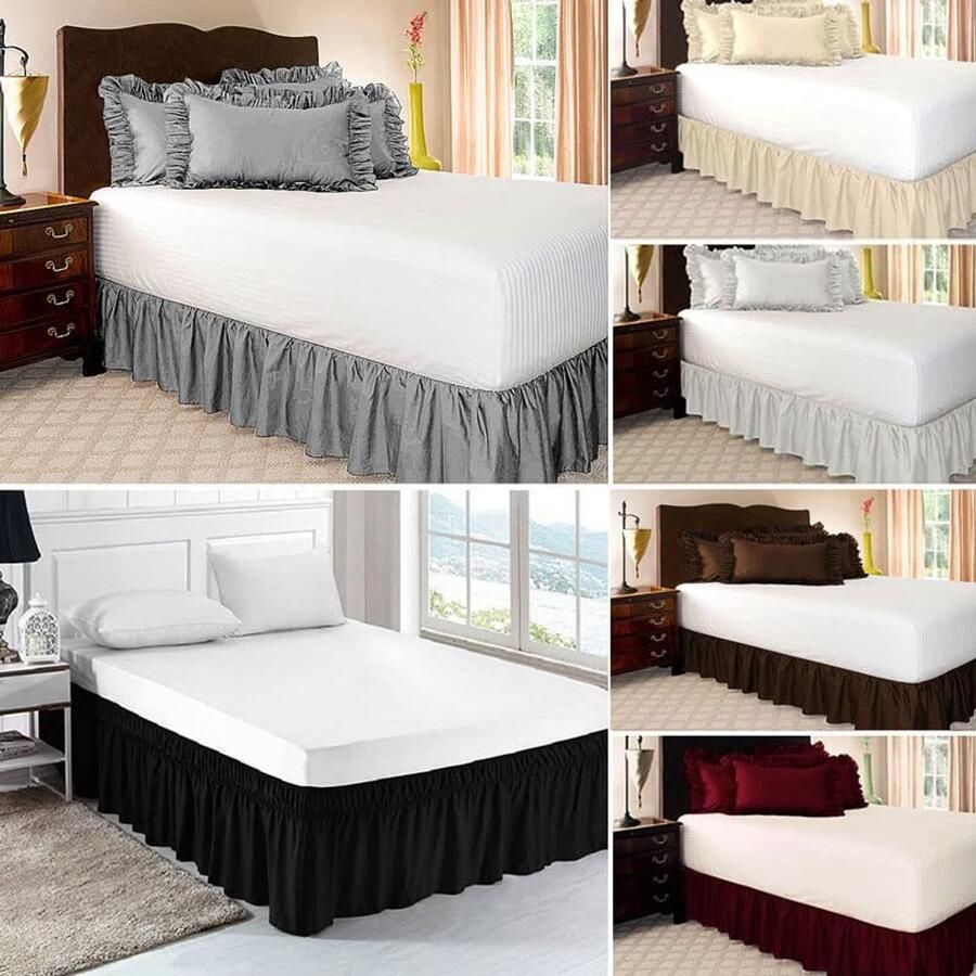 Senza Marchio Bedrok wikkelbaar elastische bedhemden zonder bedoppervlak twin volledig koningin kingsize 38 cm hoogte voor huisdecoratie hotel bed basishoes (chocolade 200 x 200 cm)