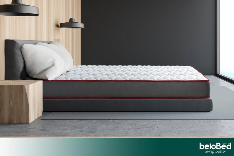 Senza Marchio beloBed matras 180 x 200 cm hoogte 18 cm visco-elastisch hoog comfort dubbelzijdig gemiddelde hardheid meerlaags ademend HR-schuimkern ComfortFusion