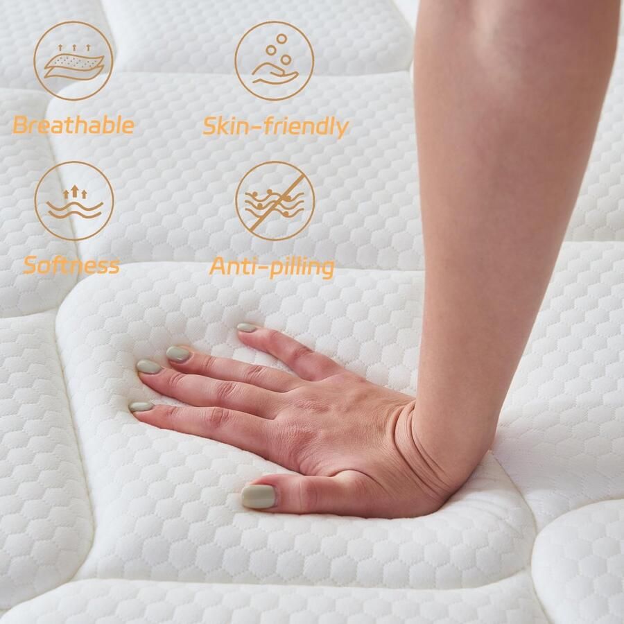 Senza Marchio Beoordeel Volledige matras 25 5 cm grote matras in een doos hybride traagschuimmatras met individuele pocketveer voor bewegingsisolatie en stille slaap drukontlasting gemiddelde stevigheid