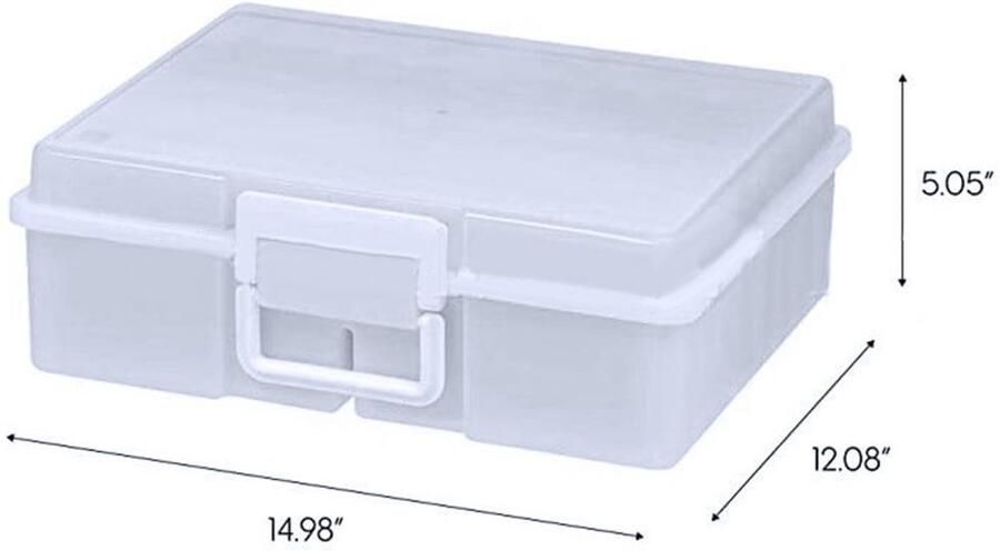 Senza Marchio Besttoolifes Foto-opbergdozen extra grote doorzichtige fotokoffer met 16 binnenste foto-opbergdozen 6 x 4 zuurvrije plastic opbergdoos voor fotostickers postzegelkaarten