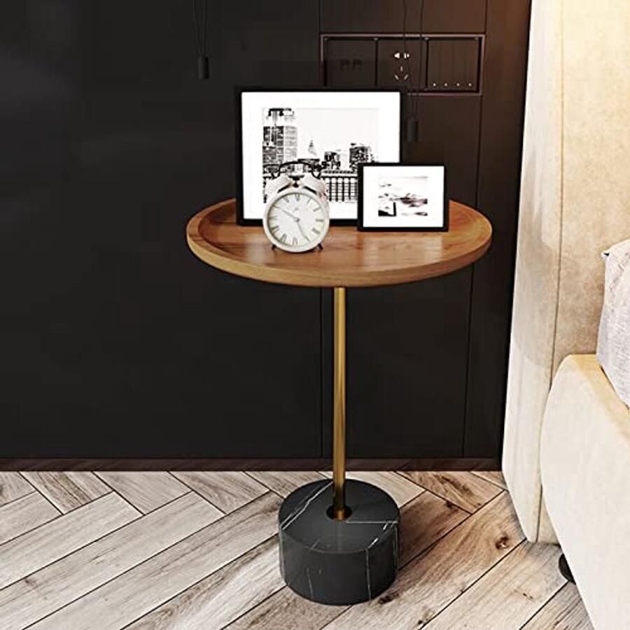 Senza Marchio Bijzettafel Console Tables Nesting Tables Nordic Style Wood Small Coffee Table Mini Corner Side Table Simple Sofa Living Room Bedside Table Small Table End Tables edestal Tables (Color : Black 60cm) (Black 60cm)