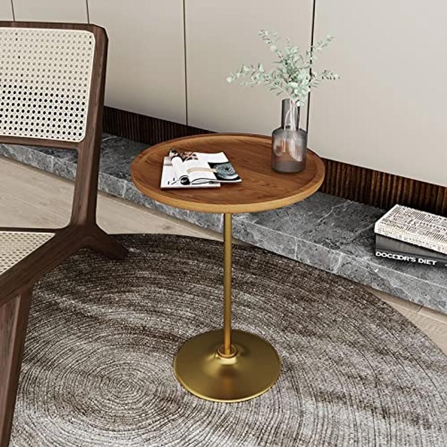 Senza Marchio Bijzettafel Console Tables Nesting Tables Nordic Style Wood Small Coffee Table Mini Corner Side Table Simple Sofa Living Room Bedside Table Small Table End Tables edestal Tables (Color : Black 60cm) (White 60cm)