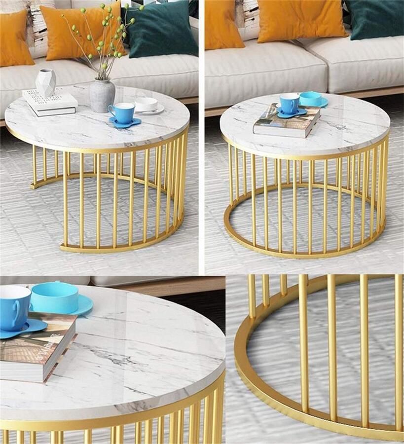 Senza Marchio Bijzettafel Salontafel Woonkamer Salontafel 2-delige set Nordic Lounge Bar End Table Receptie Minimalistische Accent Tafel Balkon Luxe Nesting Table Studio
