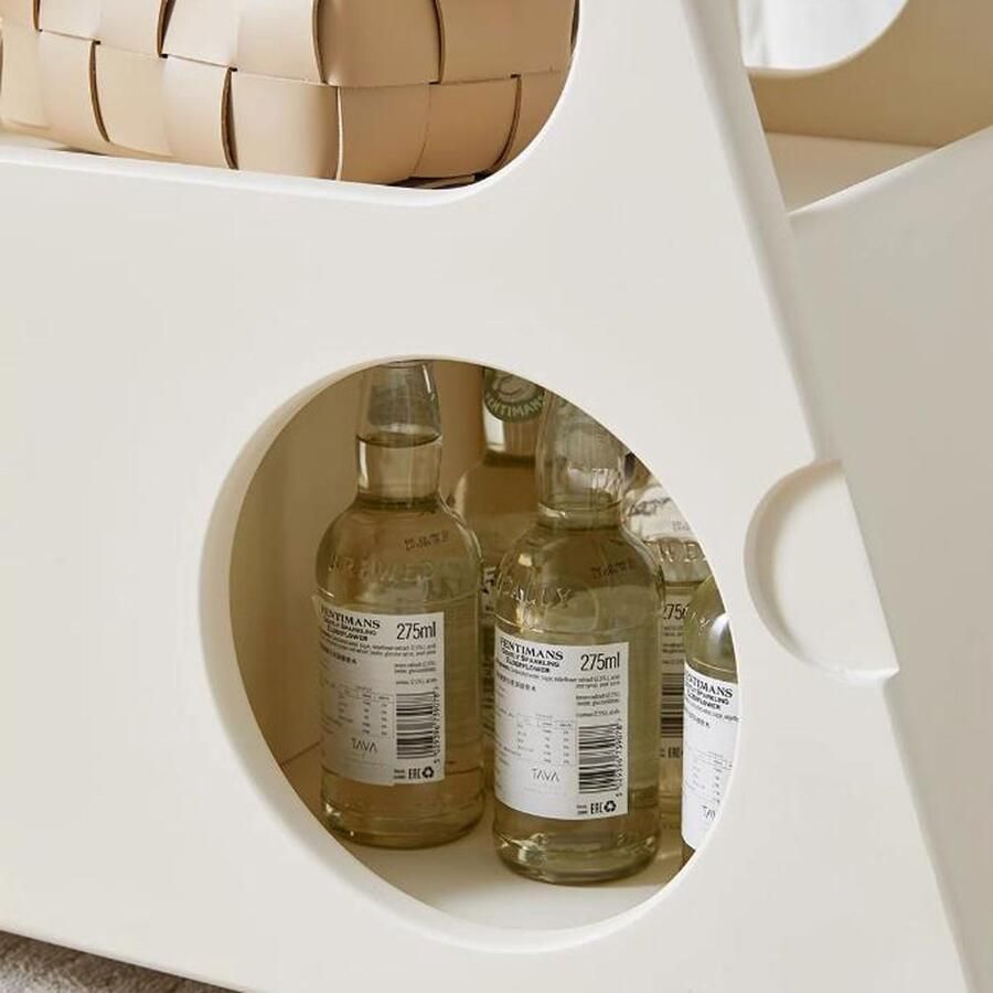 Senza Marchio Bijzettafels Mobile Cocktail Table Coffee Table Center Table for Living Room 2 Tier Side Table End Table with Storage Shelf and Drawer Narrow Serving Cart with Wheels for Kitchen Bedroom Balcony Co