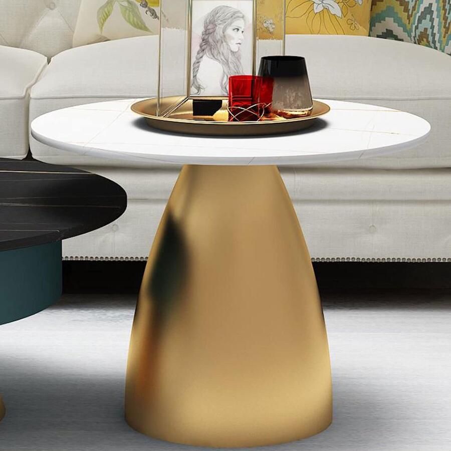 Senza Marchio Bijzettafels Nesting Coffee Tables Set van 2 Ronde Salontafel voor Woonkamer Bijzettafel Nesting Tables (#1)