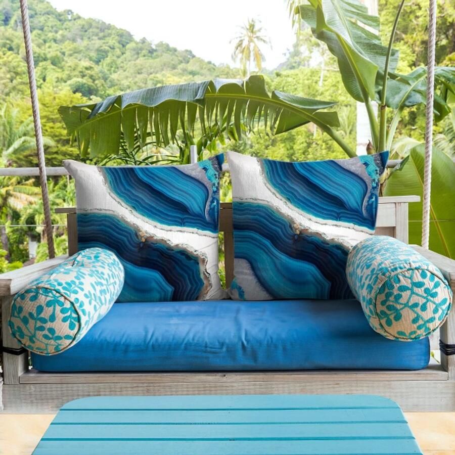 Senza Marchio Blue Pattern Abstract Home Decor Pillow Sofa Cushion Cover Pillowcase Home Sofa Hanging Chair Pillow Car Seat Cushion Coreless 95sCloud-1 (C One Size)