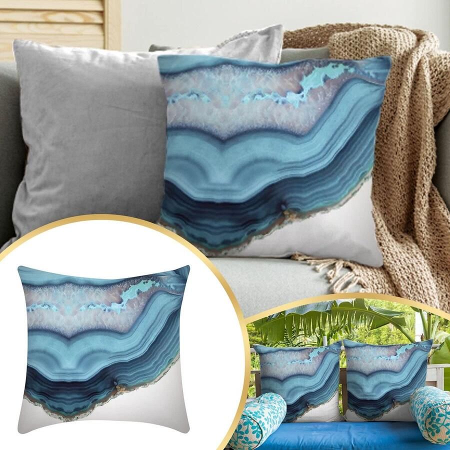 Senza Marchio Blue Pattern Abstract Home Decor Pillow Sofa Cushion Cover Pillowcase Home Sofa Hanging Chair Pillow Car Seat Cushion Coreless 95sCloud-1 (B One Size)