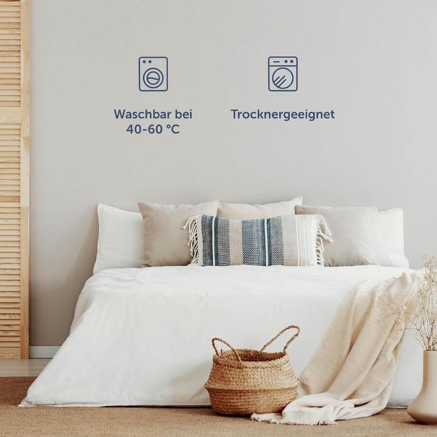 Senza Marchio Blumtal Laken voor tweepersoonsbed 240 x 275 cm onderhoudsvriendelijke microvezel zachte stof zonder elastiek lichtgrijs maneschijn