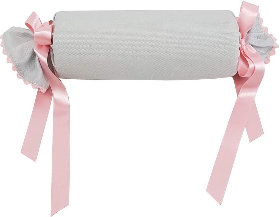 Senza Marchio Borda y más Kussen voor baby's – kussen voor kinderbed – babybed – kussen voor pasgeborenen – piqué – Nenel (grijs roze)