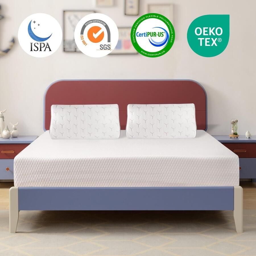 Senza Marchio BreezeRest Volledige matras 15 5 cm traagschuimmatras in een doos medium stevige verkoelende gel groene thee volledige grootte matras colchones vol met ademende zachte stoffen hoes CertiPUR-US