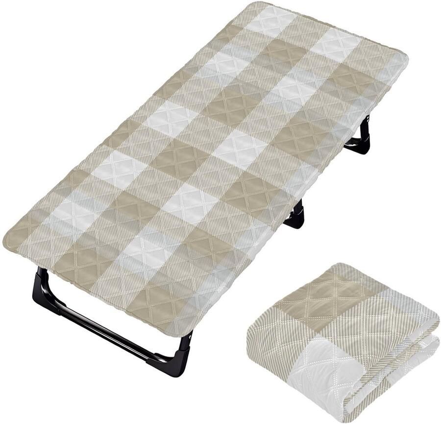 Senza Marchio Bruine Taupe Buffalo Plaid Beige Peuter Bedlaken Draagbaar Zacht & Comfortabel Kinderbedlaken voor Peuter Dutje Kinderbedje voor Kleine Ruimtes Baby Slapen 50' x 25' (Bed Niet Inbegrepen)